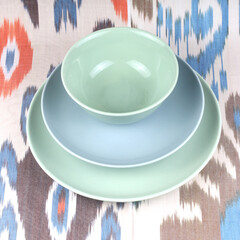colored plate cuup coffe tableware kitchenware 