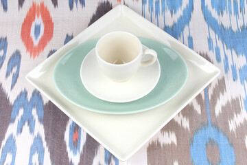 colored plate cuup coffe tableware kitchenware 