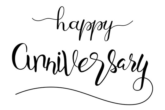 Happy Anniversary Brush Hand Lettering Text