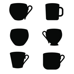 set of cups silhouette