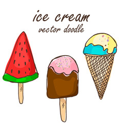 delicious ice cream doodle vector illustration