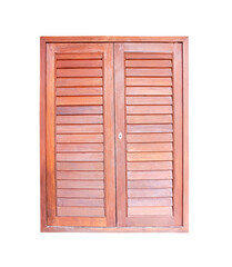 Wood window isolated on white background , clipping path