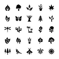 Fototapeta premium Nature Glyph Icons Pack 
