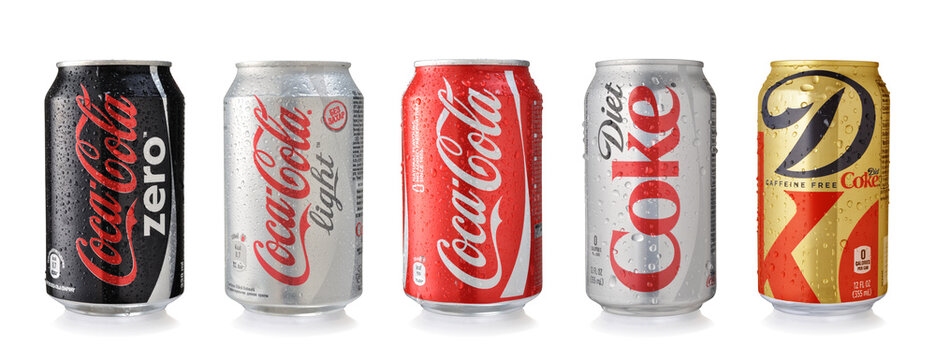 Coca-Cola cans. Coca-cola is the world's most selling carbonated soft drink
