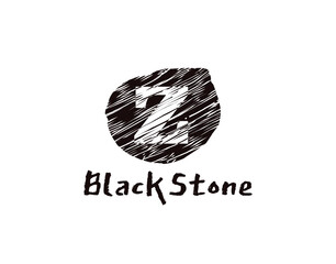 Z Letter Logo. Abstract Black Stone Z letter design created with minimalist retro grunge style concept