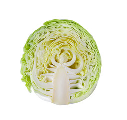 Fototapeta premium sliced green cabbage on white background