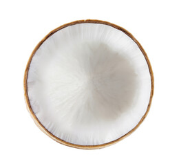 coconut half  on white background