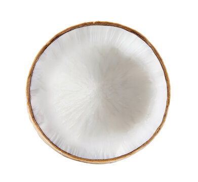 coconut half  on white background