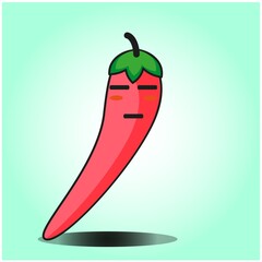 Cute Mexican Chili vegetables emoticon cartoon mascot character design