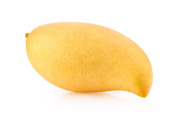 ripe yellow mango on white background