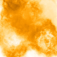 Orange yellow stain of watercolor paint with a gradient. Abstract backdrop wallpaper background, beautiful texture of stains