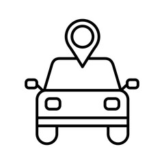 car with pin pointer location line style