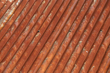 Rusty corrugated iron metal roof