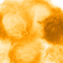 Orange stain of watercolor paint with a yellow brown gradient. Abstract backdrop wallpaper background, beautiful texture o of paint on paper