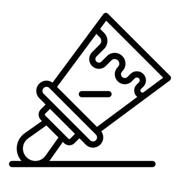 black outline putty knife with paint clip art preview