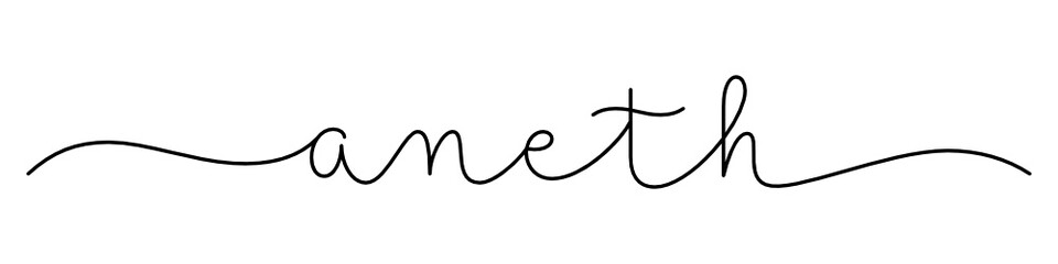 Calligraphie vecteur noir ANETH