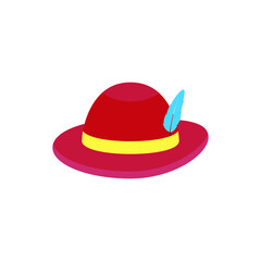 red hat with feather