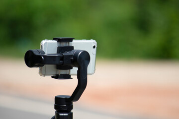video camera on tripod