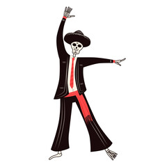 Dia de Los Muertos, traditional Mexican Halloween vector flat cartoon illustration. Day of the dead decoration.