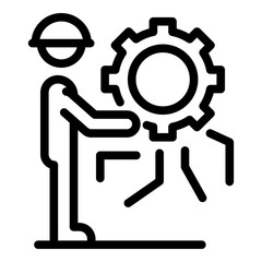 Communications engineer gear wheel icon. Outline communications engineer gear wheel vector icon for web design isolated on white background