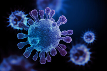 Viral disease, virus, bacteria, cell 3d illustration