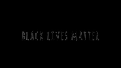 Black Lives Matter wording on black drop. Antiracism and equality movement concept. Wide screen banner format
