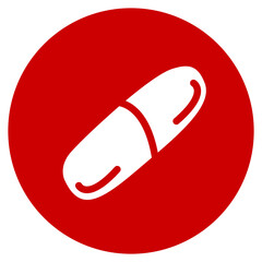 Vector medical red icon. Healthcare design. Symbol of medicaments, medicine, pills, tablets, capsules