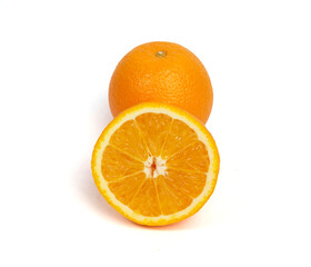 Orange fruit isolated on white background,Valencia Orange, With clipping path