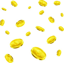 beautiful set of gold coins for the casino