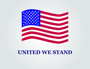 4th of july independence day in USA. United we stand slogan in vector