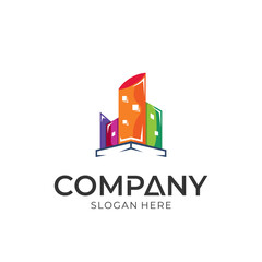 Fototapeta premium Building Color Logo Design, City Landscape Logo Vector