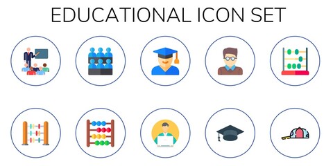 Modern Simple Set of educational Vector flat Icons
