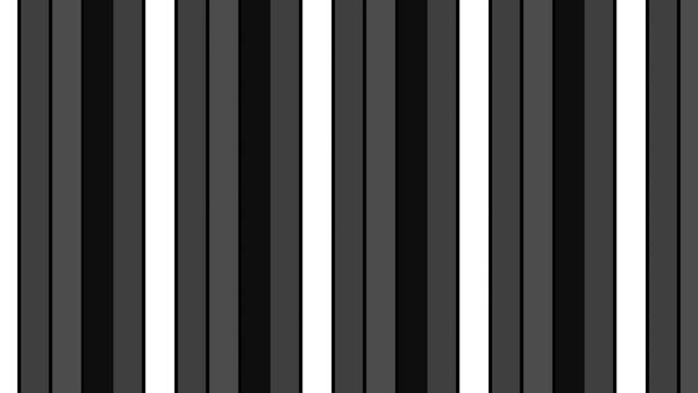 Graphic pattern in black and white with stroboscopic and hypnotic effect, while increasing in size and then reducing it, in 16: 9 video format