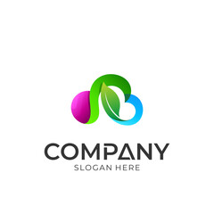 Fototapeta premium Logo vector of cloud leaf. Simple style. Logo template ready for use.