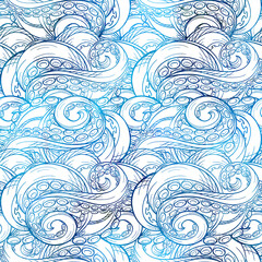 Vector colorful tentacles seamless pattern