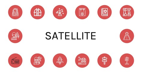 satellite icon set