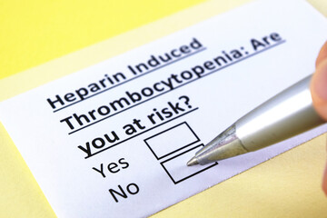 One person is answering question about heparin induced thrombocytopenia.