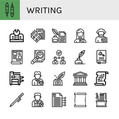 Set of writing icons