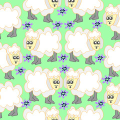seamless pattern with sheep