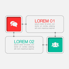 Modern design template for infographics, business, presentations, web design, 2 steps,  options.