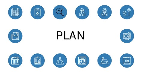 plan simple icons set