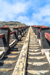 Stair up to the summit of Mount Bromo