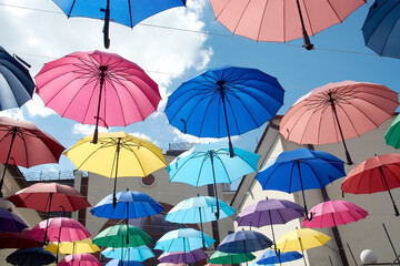 Fototapeta na wymiar color umbrellas