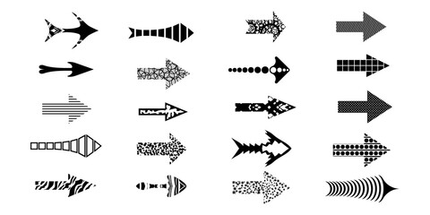 Arrows. Set of black vector arrows. Arrow icon. Arrow vector icon. Arrow. Arrows vector collection. Vector graphics. EPS-10