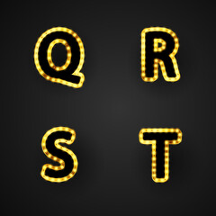 Golden font pattern text Vip Casino Сhips with Illustration. Set shapes composition. classic style golden logo poster Invitation. vector illustration