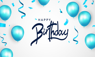 Happy Birthday banner blue celebration background