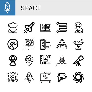 space simple icons set