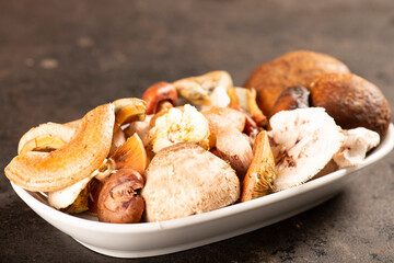 setas frescas recién recolectadas