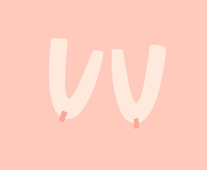 Abstract seamless pattern with hand drawn shapes in vector. Funny boobs doodle background