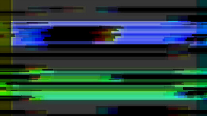 Glitch noise distortion of broken video image background, VHS effect, glitch digital color pixel noise. Stock footage abstract pixel background glitch texture. Color digital noise, corrupted signal